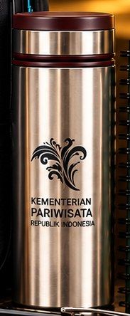 Tumbler stainless perak dengan logo instansi, isi Paket Eksklusif
